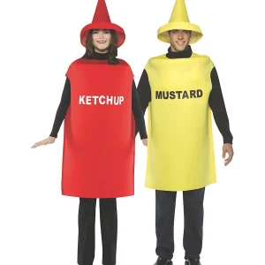 Adult Ketchup And Mustard Couple Costumes<Oriental Trading Fashion