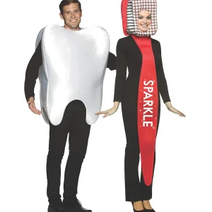 Adult Tooth And Toothbrush Couple Costumes<Oriental Trading Fashion