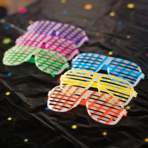 Oriental Trading Glow Jewelry*Adult's Bright Color Glow-In-The-Dark Shutter Glasses- 12 Pc.