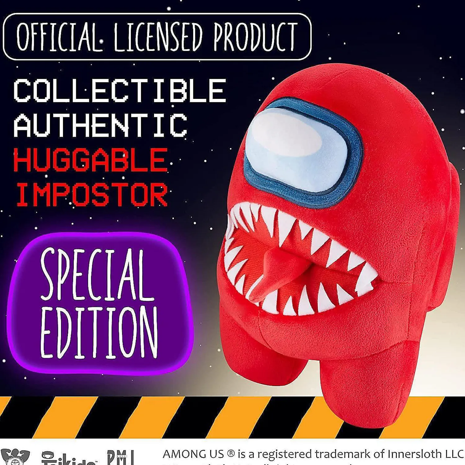 among_us_red_impostor_wit_1.webp Oriental Trading Character Toys*Among Us Red Impostor With Tongue Teeth Plush Huggable Plushie 10" Doll Figure Pmi International