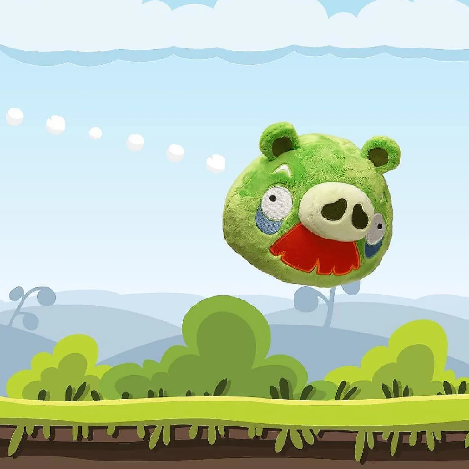 angry_birds_green_moustac_0.webp Oriental Trading Character Toys*Angry Birds Green Moustache Foreman Pig Plush Bad Piggies 7" Pillow Doll Soft Toy Mighty Mojo