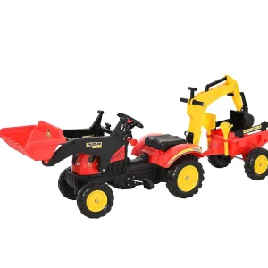 Aosom 3 In 1 Kids Ride On Bulldozer Excavator W/Cargo Trailer<Oriental Trading Flash Sale