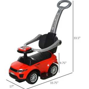 Aosom 3 In 1 Toddler Push Car W/Music Lights And Secure Bar 1-3Yr Red<Oriental Trading Hot