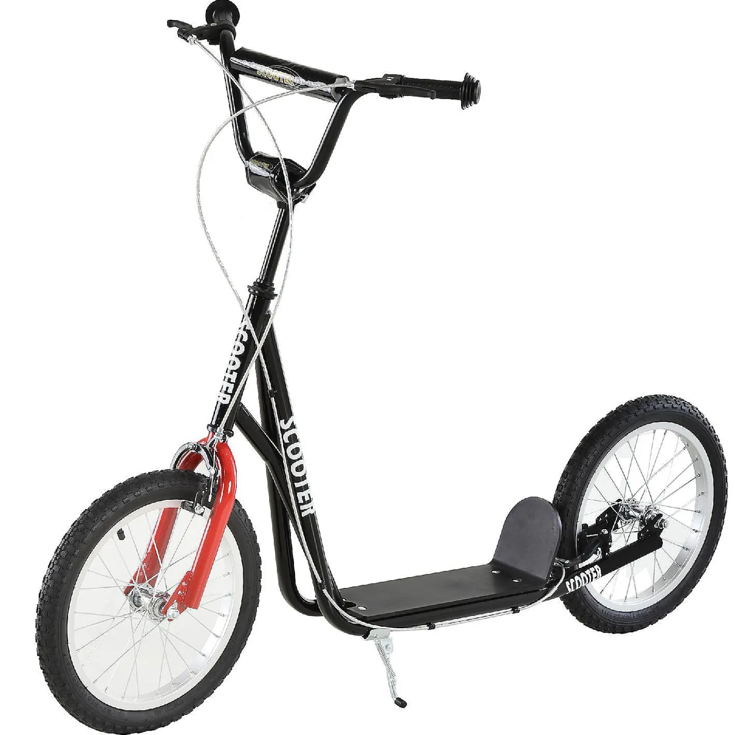 aosom_kick_scooter_wrear__0.webp Aosom Kick Scooter W/Rear Dual Brakes 5Yr+ Black<Oriental Trading Cheap