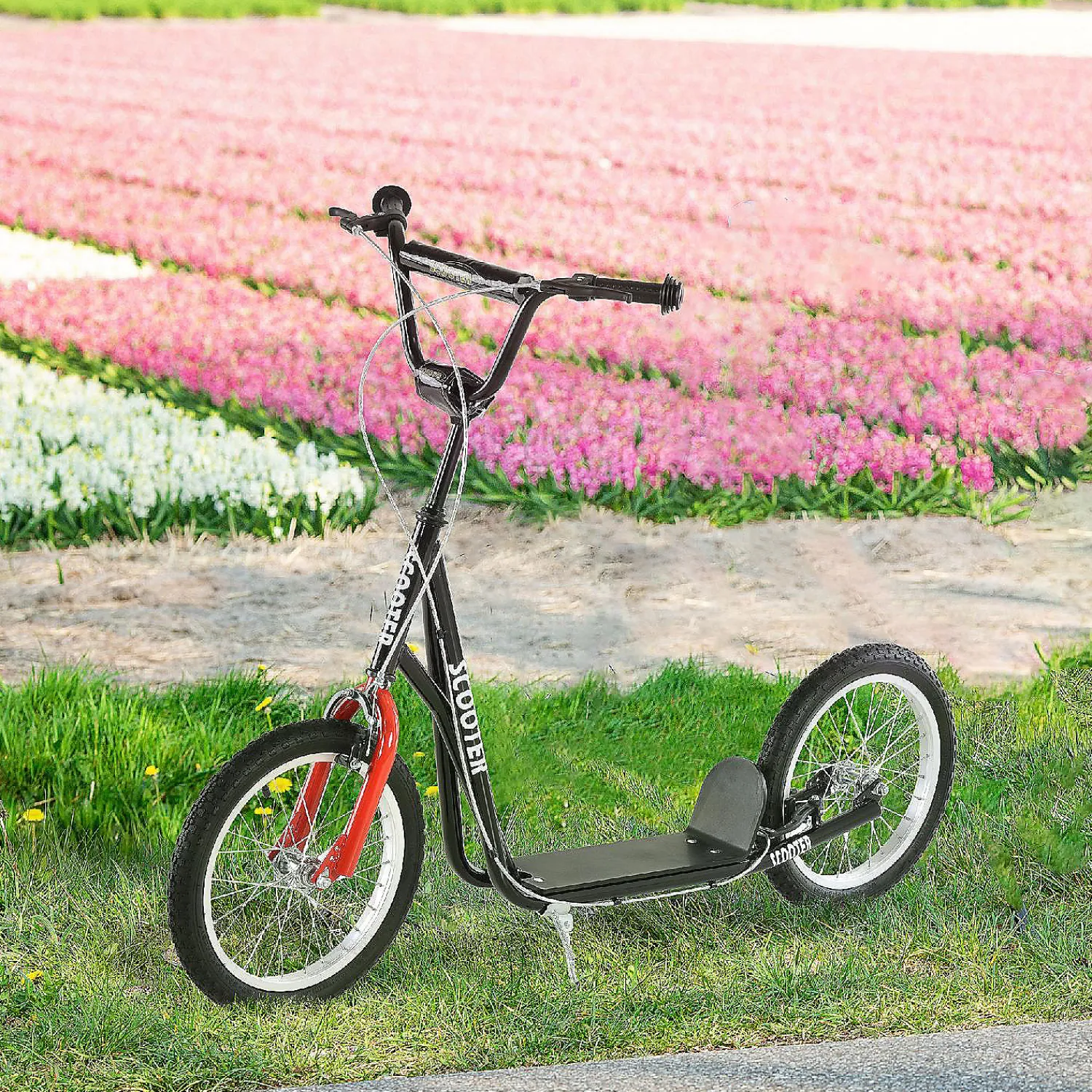 aosom_kick_scooter_wrear__1.webp Aosom Kick Scooter W/Rear Dual Brakes 5Yr+ Black<Oriental Trading Cheap
