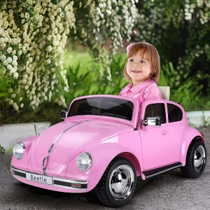 Aosom Licensed Volkswagen Beetle Electric Ride On Car 6V Battery Powered Remote Control 3-6Yrs Pink<Oriental Trading New
