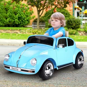 Aosom Licensed Volkswagen Beetle 6V Ride On W/Remote Control Mp3 Connection 3-6Yr Blue<Oriental Trading Sale