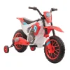 Aosom 12V Electric Motorcycle Dirt Bike Ride On W/ Training Wheels Red<Oriental Trading Store