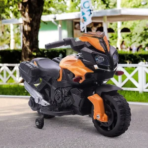 Aosom 6V Kids Motorcycle Dirt Bike Electric Battery Powered Ride On Toy Off Road Street Bike With Rechargeable Battery Pedal Headlights And Training Wheels Orange<Oriental Trading Outlet