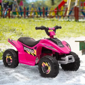 Aosom 6V Ride On Atv 4 Wheeler Electric Quad Vehicle W/Forward/ Reverse Switch 3-5Yrs Pink<Oriental Trading Best