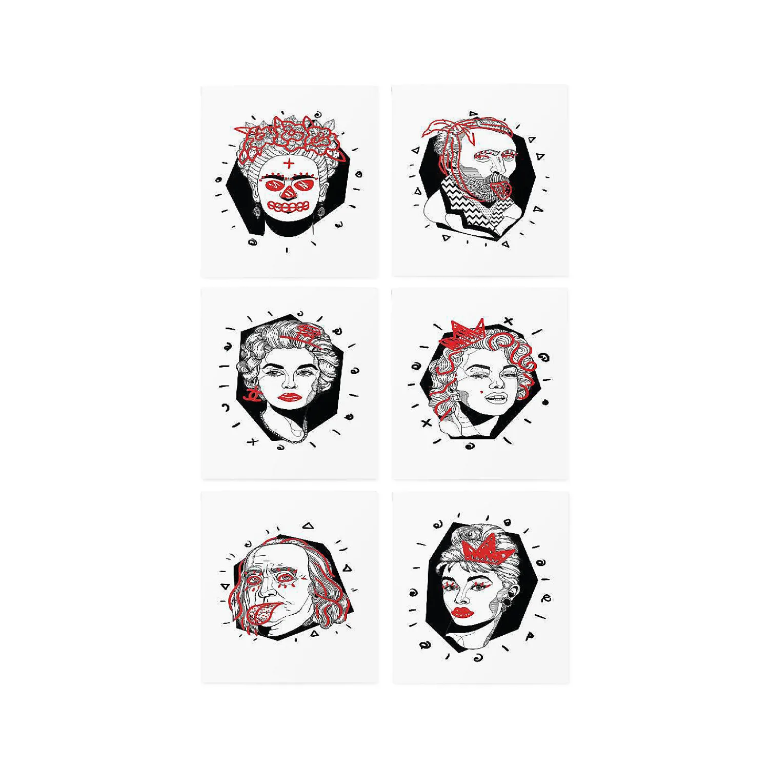 art_icons_tattoo_set_1.webp Oriental Trading Temporary Tattoos*Art Icons Tattoo Set