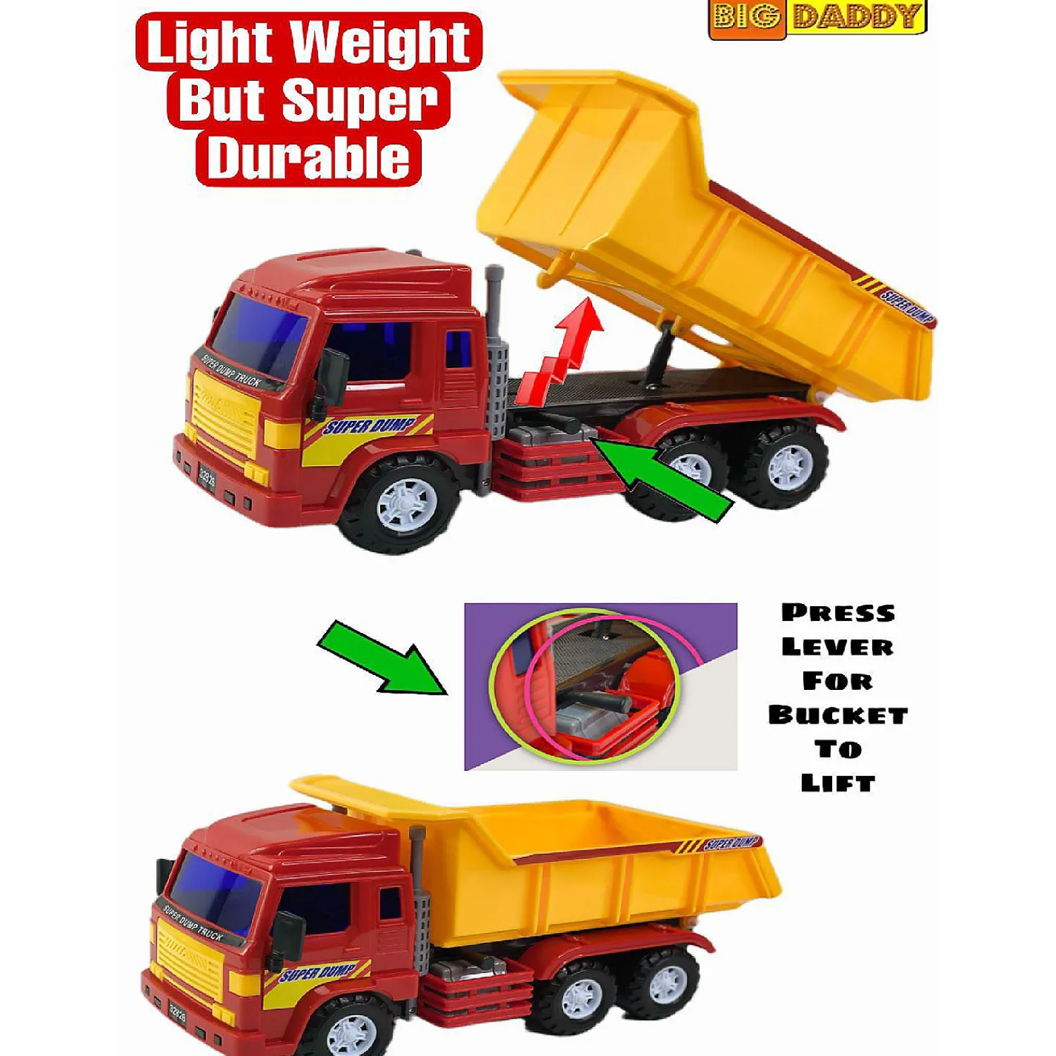 big_daddy_trucks__excavat_3.webp Oriental Trading Toy Cars*Big Daddy Trucks & Excavators - Light Weight Dump Truck