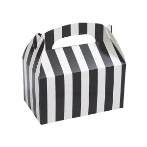 Black & White Striped Favor Boxes - 12 Pc.<Oriental Trading Store