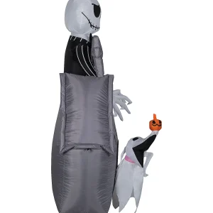 60" Blow Up Inflatable Nightmare Before Christmas Jack Skellington & Zero With House Outdoor Halloween Yard Decoration<Oriental Trading Cheap