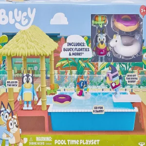 Oriental Trading Character Toys*Bluey Pool Playset And Figure 2.5-3 Inch Articulated Figure And Accessories