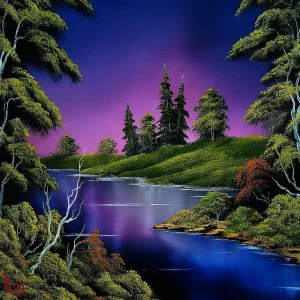 Oriental Trading Puzzles*Bob Ross Blue River Nature Puzzle 1000 Piece Jigsaw Puzzle