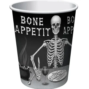 Bone Appetit Smiling Skeleton Halloween Paper Cups - 8 Pc.<Oriental Trading Hot