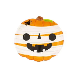 Boo Crew Halloween Party Pumpkin-Shaped Paper Dessert Plates - 8 Ct.<Oriental Trading Outlet
