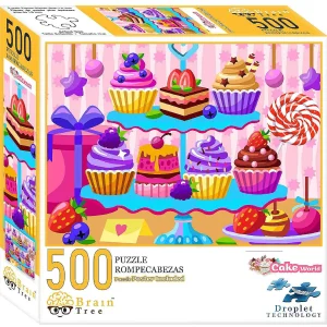 Oriental Trading Puzzles*Brain Tree-Cake World 500 Piece Jigsaw Puzzles For Adults19.5"Lx14.5"W