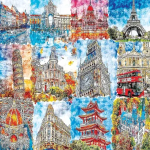 Oriental Trading Puzzles*Brain Tree-Colorful Wonders 1000 Piece Puzzle For Adults 27.5"Lx19.5"W