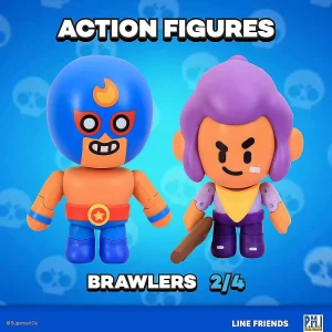 Oriental Trading Character Toys*Brawl Stars Shelly & El Primo Blaster Wrestler Brawler Fighter Figure Set Pmi International