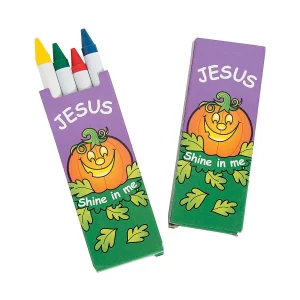 Bulk 48 Boxes Christian Pumpkin Crayons - 4 Colors Per Box<Oriental Trading Sale