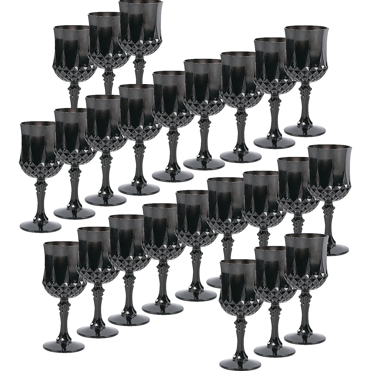 bulk__ct_black_patterned__0.webp Bulk 48 Ct. Black Patterned Plastic Wine Glasses<Oriental Trading Cheap
