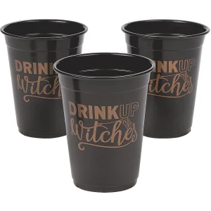 Bulk 50 Ct. Halloween Drink Up Witches Black Plastic Cups<Oriental Trading Outlet