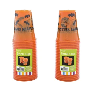Bulk 50 Ct. Happy Halloween Pumpkin & Bats Plastic Cups<Oriental Trading Clearance