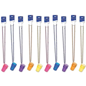 Oriental Trading Necklaces*Bulk 12 Pc. Bachelorette Shot Glass Beaded Necklaces