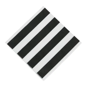 Bulk 50 Pc. Black & White Striped Luncheon Napkins<Oriental Trading Cheap