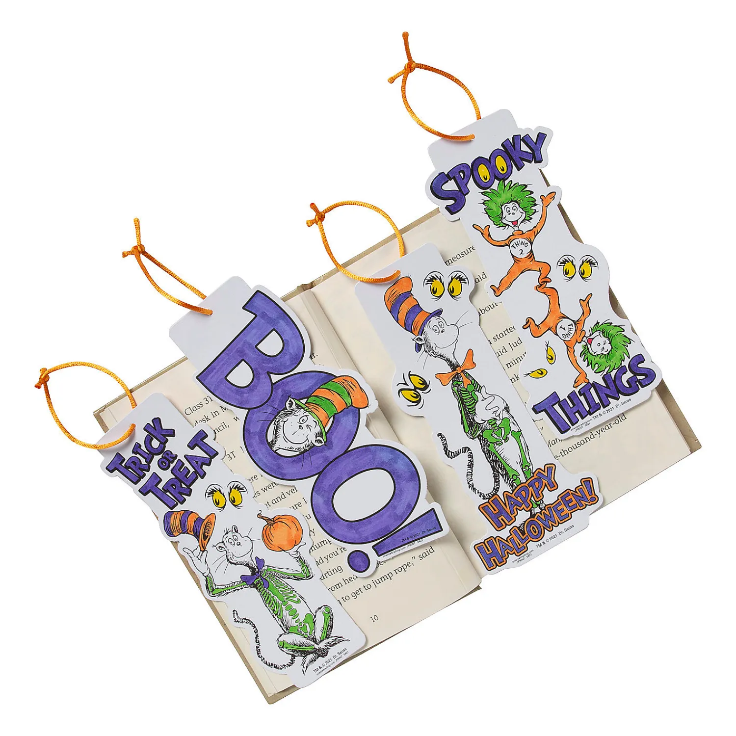 Bulk 48 Pc. Color Your Own Dr. Seuss™ The Cat In The Hat™ Halloween Bookmarks<Oriental Trading Best Sale