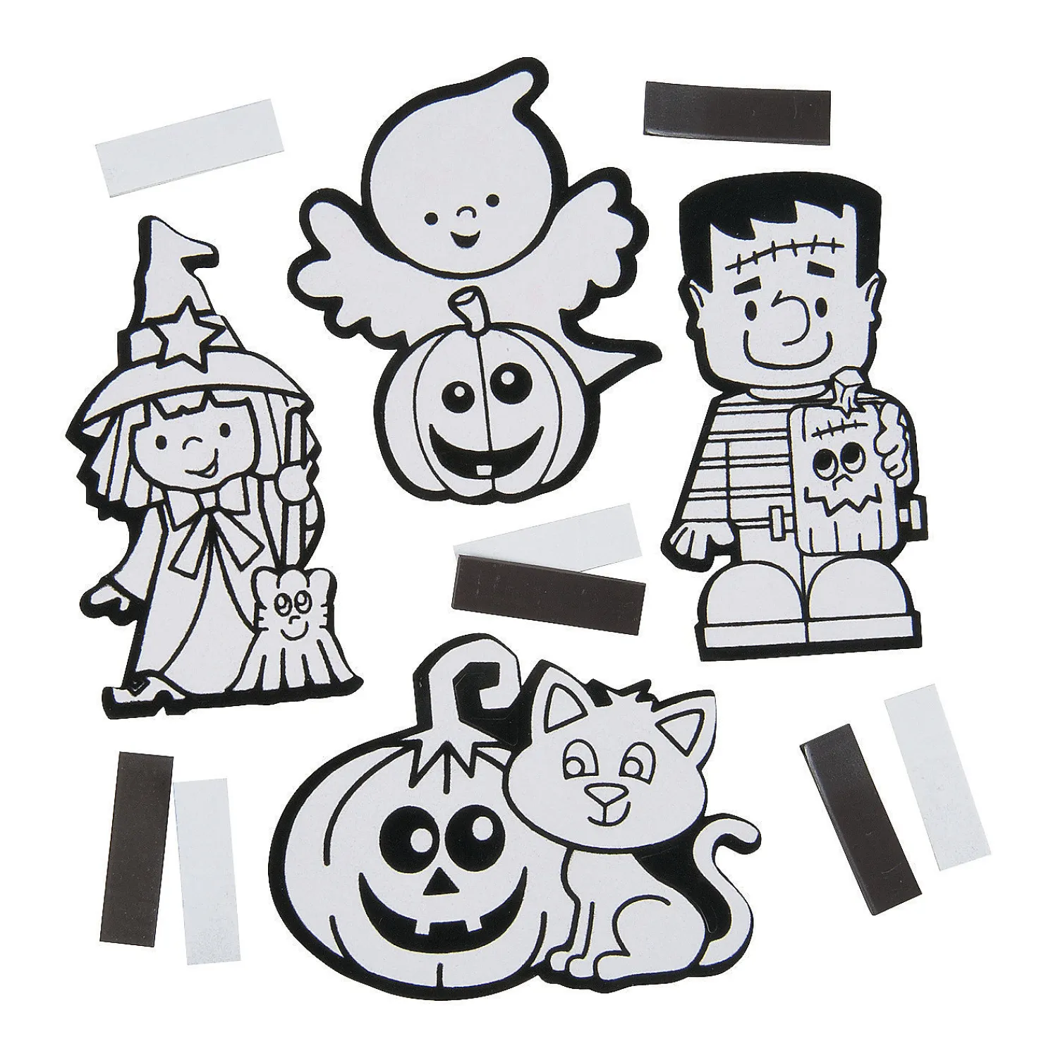 Bulk 50 Pc. Color Your Own Fuzzy Halloween Magnets<Oriental Trading New