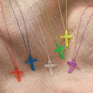 Oriental Trading Necklaces*Bulk 48 Pc. Crystal Cross Necklaces