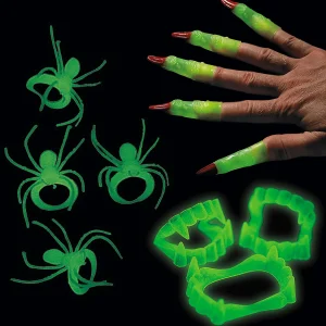 Bulk 288 Pc. Glow-In-The-Dark Creepy Halloween Accessories Kit<Oriental Trading Fashion
