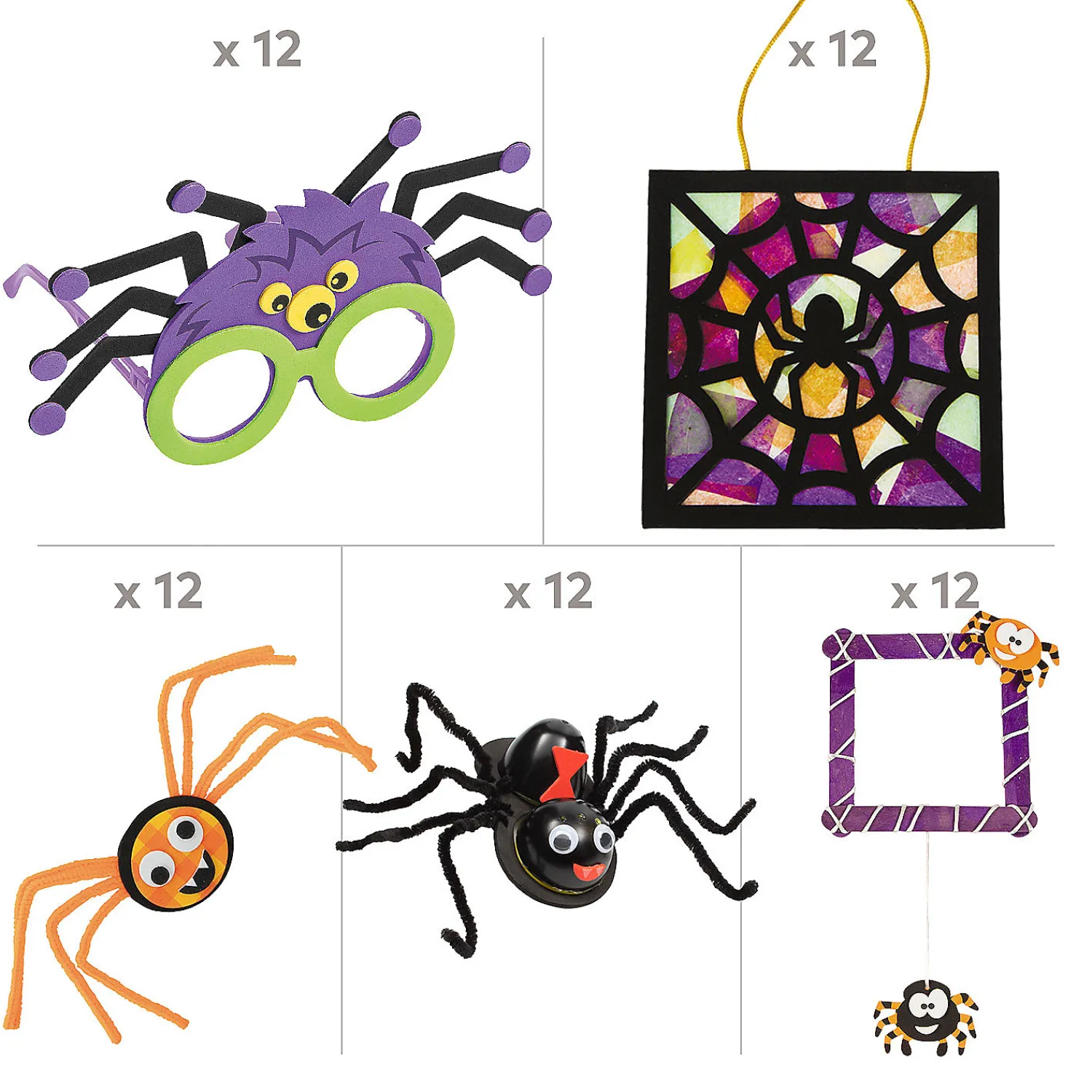 bulk__pc_halloween_spooky_1.webp Bulk 60 Pc. Halloween Spooky Spiders Craft Kit Assortment<Oriental Trading Shop