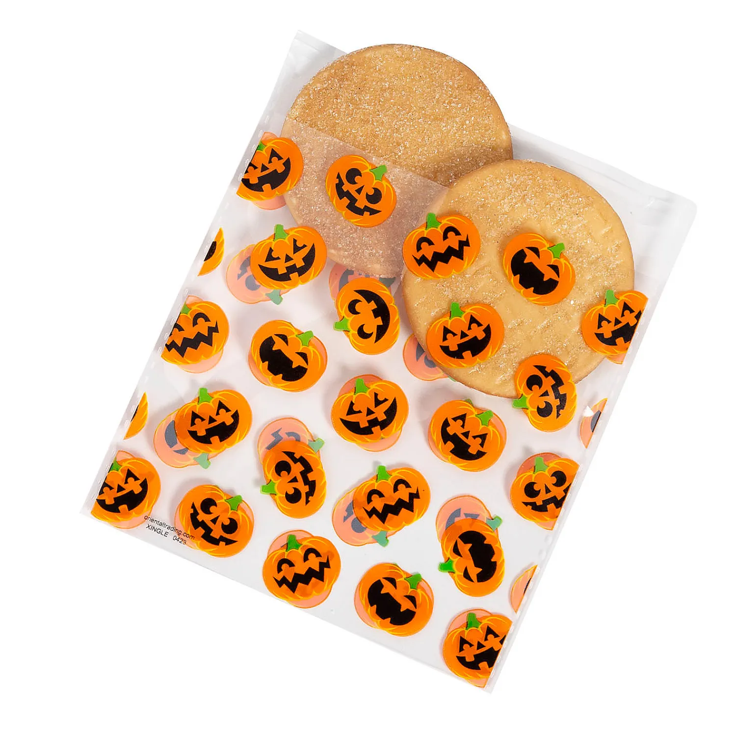 bulk__pc_jackolantern_cle_0.webp Bulk 144 Pc. Jack-O'-Lantern Clear Plastic Cookie Bags<Oriental Trading New