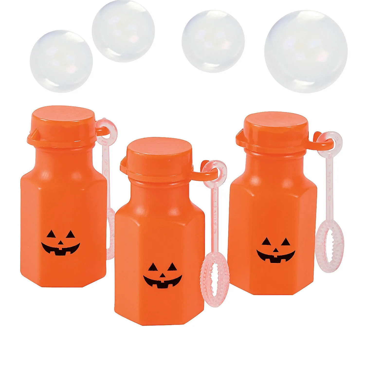 bulk__pc_jackolantern_min_0-1.webp Bulk 48 Pc. Jack-O'-Lantern Mini Bubble Bottles<Oriental Trading Clearance