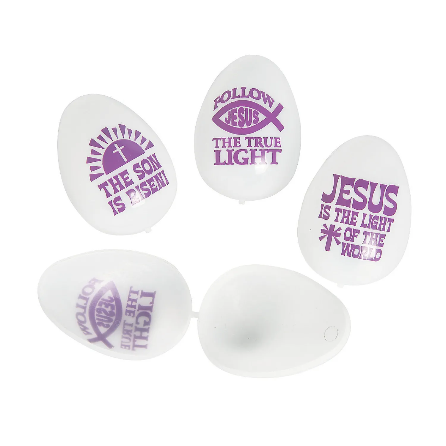 bulk__pc_jesus_is_the_l_1.webp 2 1/2" Bulk 72 Pc. Jesus Is The Light Glow-In-The-Dark Plastic Easter Eggs<Oriental Trading Flash Sale