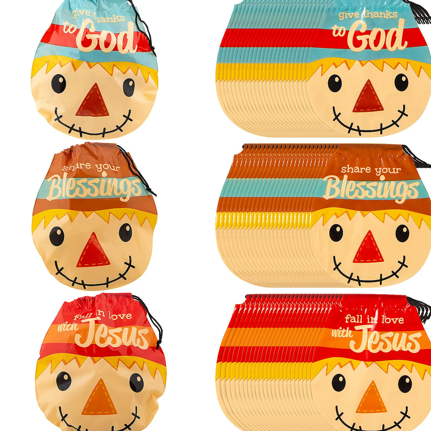 bulk__pc_medium_religious_0-1.webp Bulk 72 Pc. Medium Religious Scarecrow Drawstring Goody Bags<Oriental Trading Fashion
