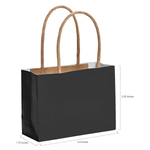Bulk 48 Pc. Mini Black Kraft Paper Gift Bags<Oriental Trading Shop
