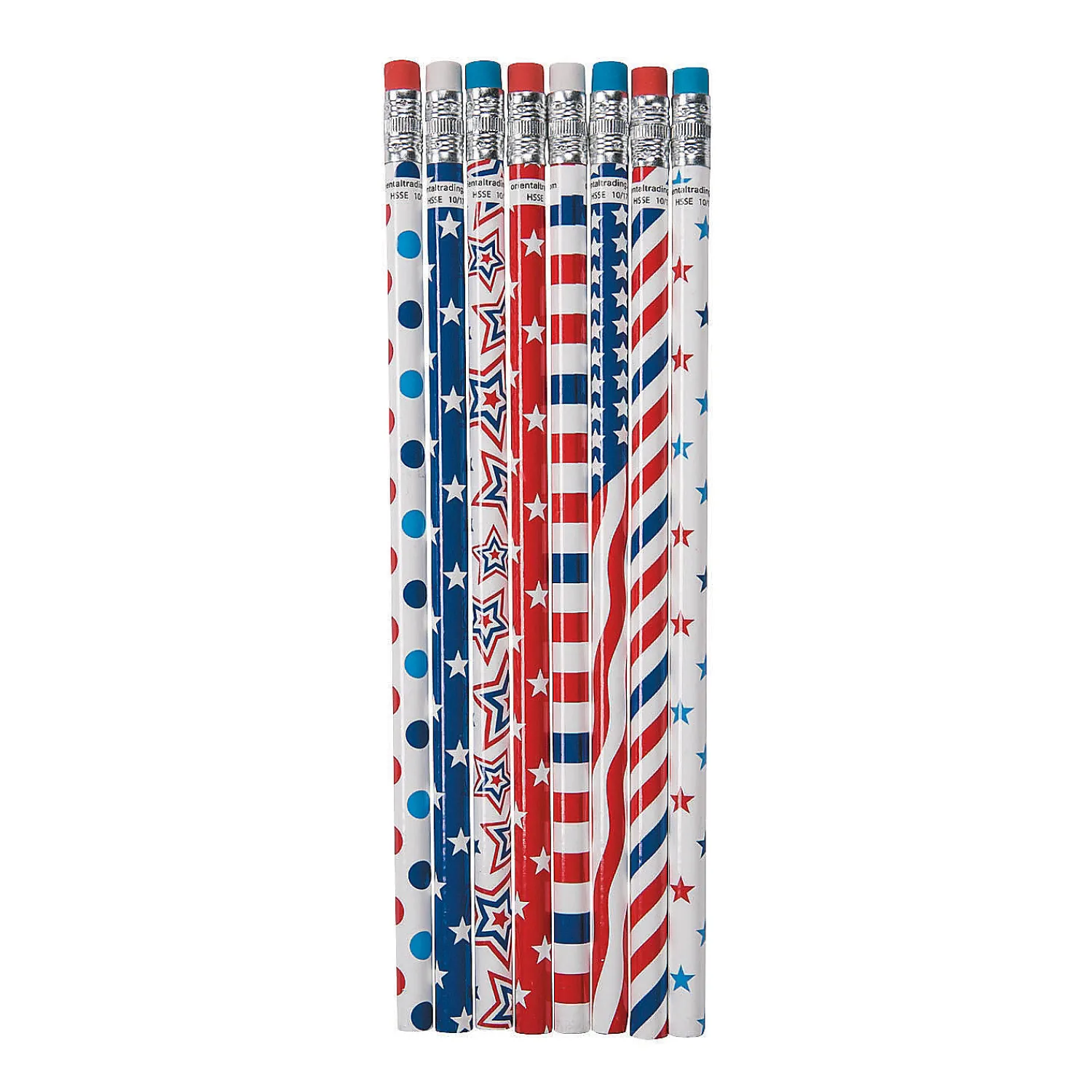 bulk__pc_patriotic_patter_1.webp Oriental Trading Pencils*Bulk 72 Pc. Patriotic Patterns Pencil Assortment