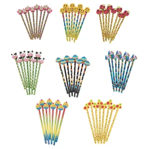 Oriental Trading Pencils*Bulk 72 Pc. Pencils With Assorted Pencil Top Erasers