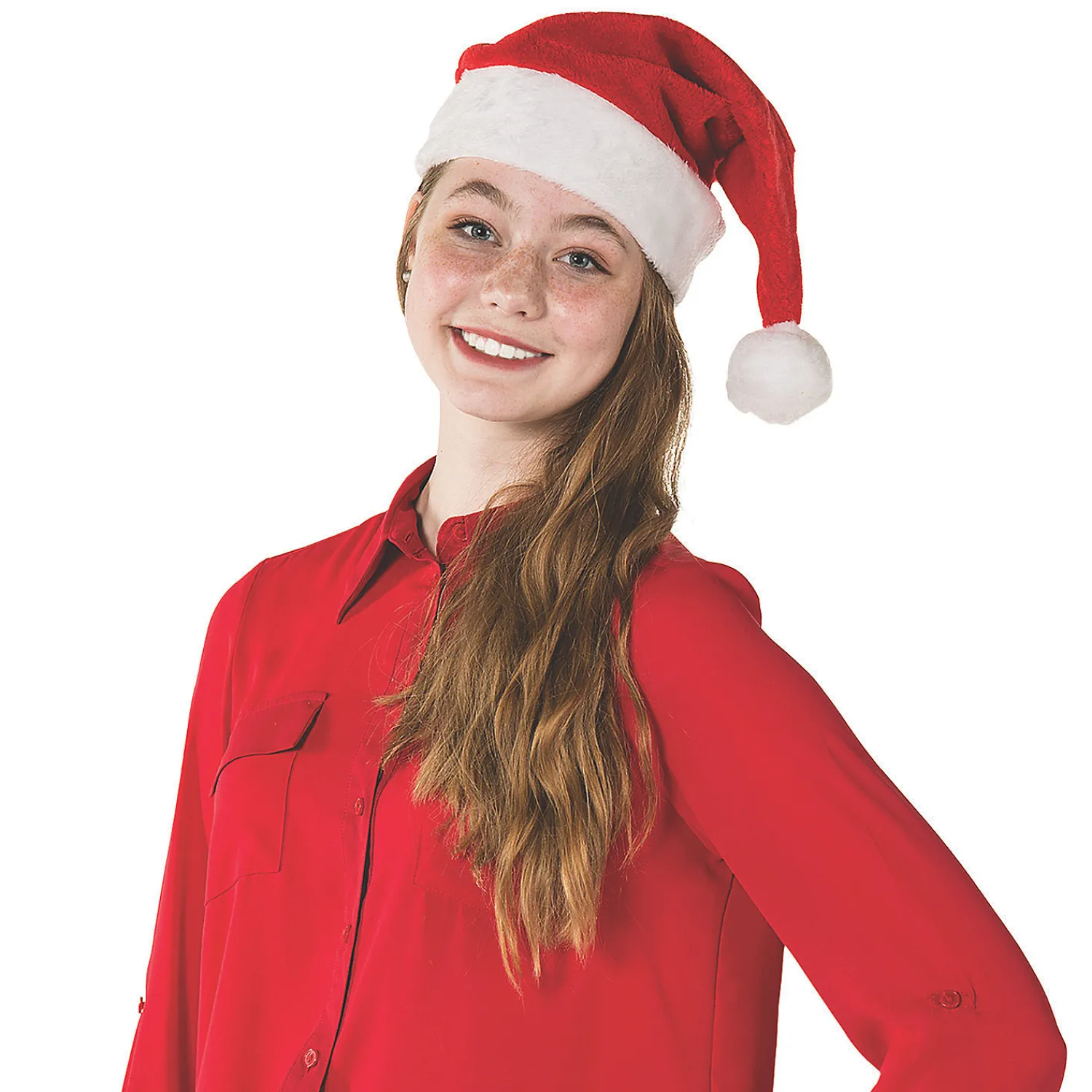 bulk__pc_plush_santa_hats_1.webp Oriental Trading Hat & Tote Bag Assortments*Bulk 144 Pc. Plush Santa Hats