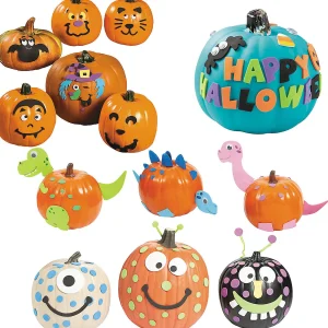 Bulk 48 Pc. Pumpkin Decorating Craft Kit Assortment - Makes 48<Oriental Trading Hot