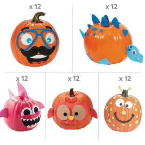 Bulk 60 Pc. Pumpkin Decorating Craft Kit Assortment - Makes 60<Oriental Trading New
