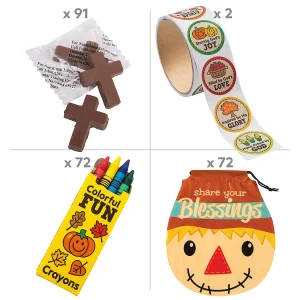 Bulk 435 Pc. Religious Fall Scarecrow Goody Bag Kit For 72<Oriental Trading Online