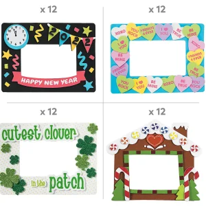 Bulk 84 Pc. Ultimate Holiday Picture Frame Magnet Craft Kit Assortment - Makes 84<Oriental Trading Outlet