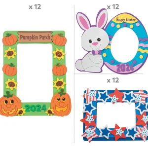 Bulk 84 Pc. Ultimate Holiday Picture Frame Magnet Craft Kit Assortment - Makes 84<Oriental Trading Outlet