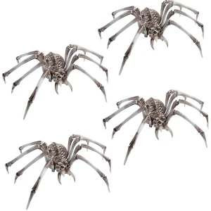Bulk Giant Skeleton Spider Halloween Decorations - 4 Pc.<Oriental Trading Sale